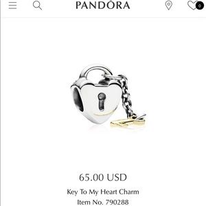 Pandora Key to my Heart Dangle